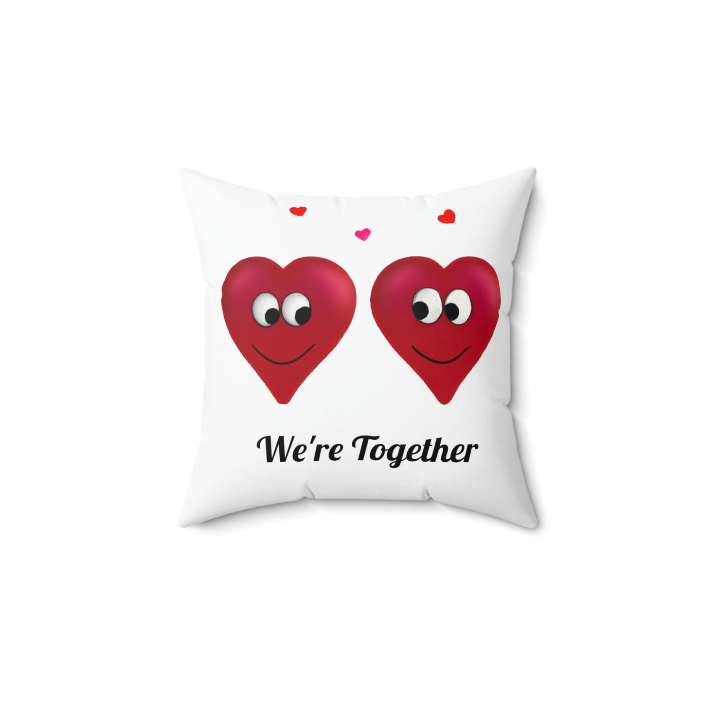 Valentine's "We're Together" Conversation Hearts Spun Polyester Square Pillow