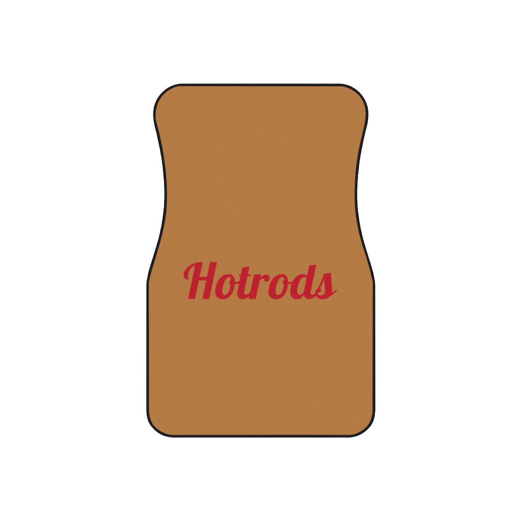 Hotrods Car Mats (Set of 4) - Lt Brown w/Red print