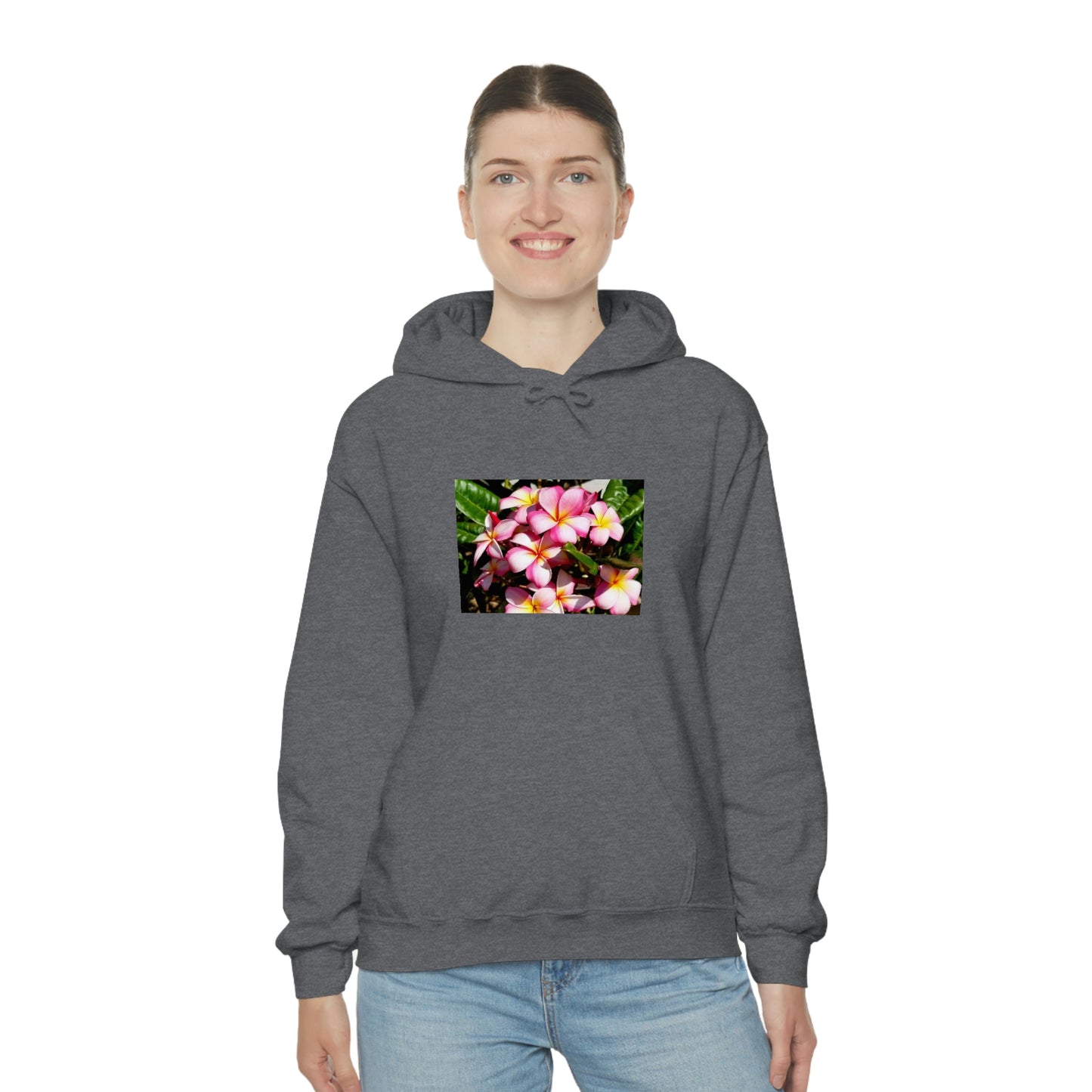 Islander Striped Plumeria Unisex Heavy Blend™ Hooded Sweatshirt