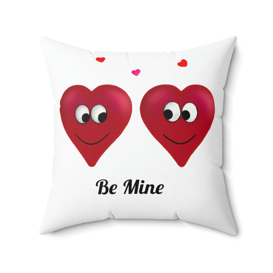 Valentine's "Be Mine" Conversation Hearts Spun Polyester Square Pillow