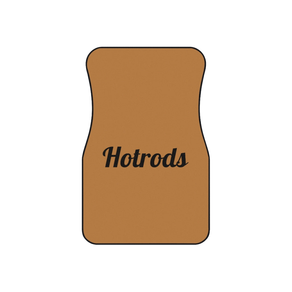 Hotrods Car Mats (Set of 4) - Lt Brown w/Black print