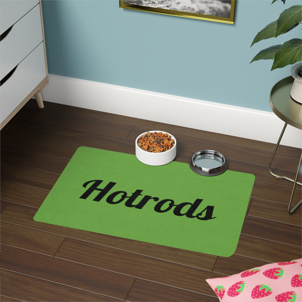 Hotrods Pet Food Mat (12x18) - Black print