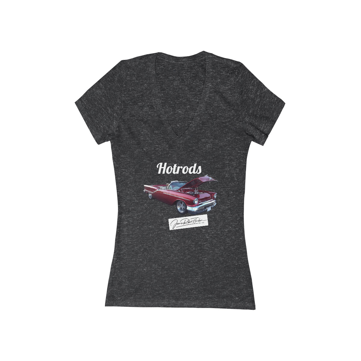 Hotrods Signature Women's Jersey Short Sleeve Deep V-Neck Tee