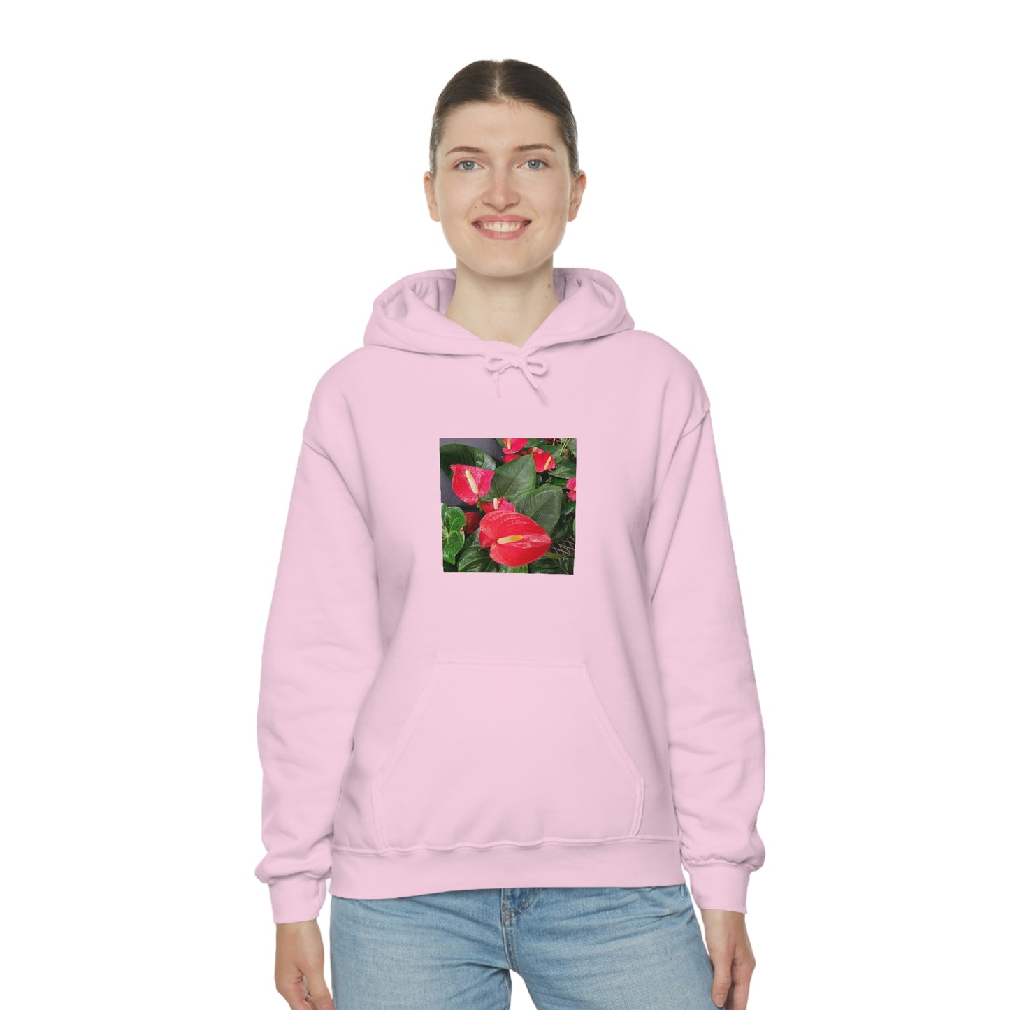 Island Style Anthurium Unisex Heavy Blend™ Hooded Sweatshirt