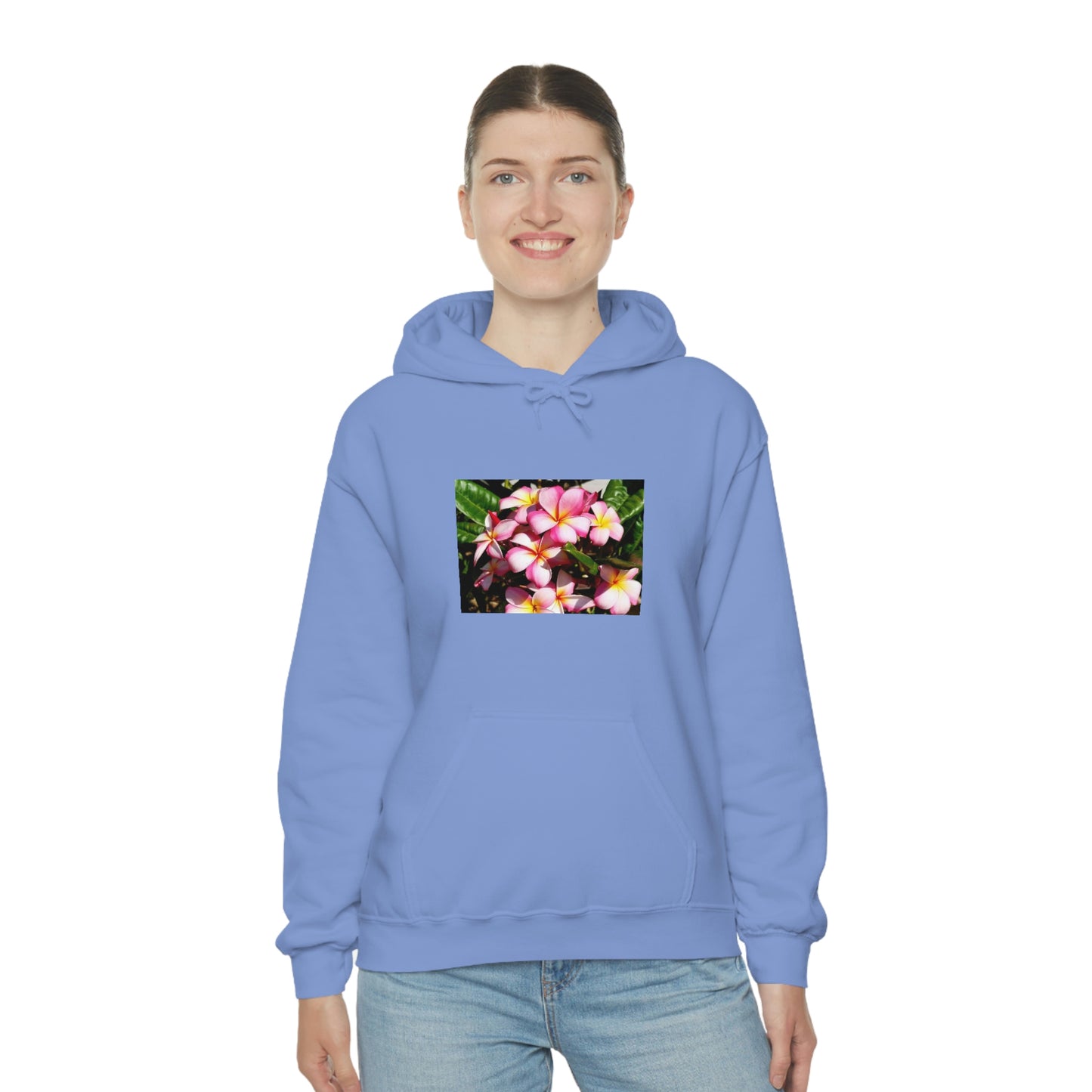 Islander Striped Plumeria Unisex Heavy Blend™ Hooded Sweatshirt