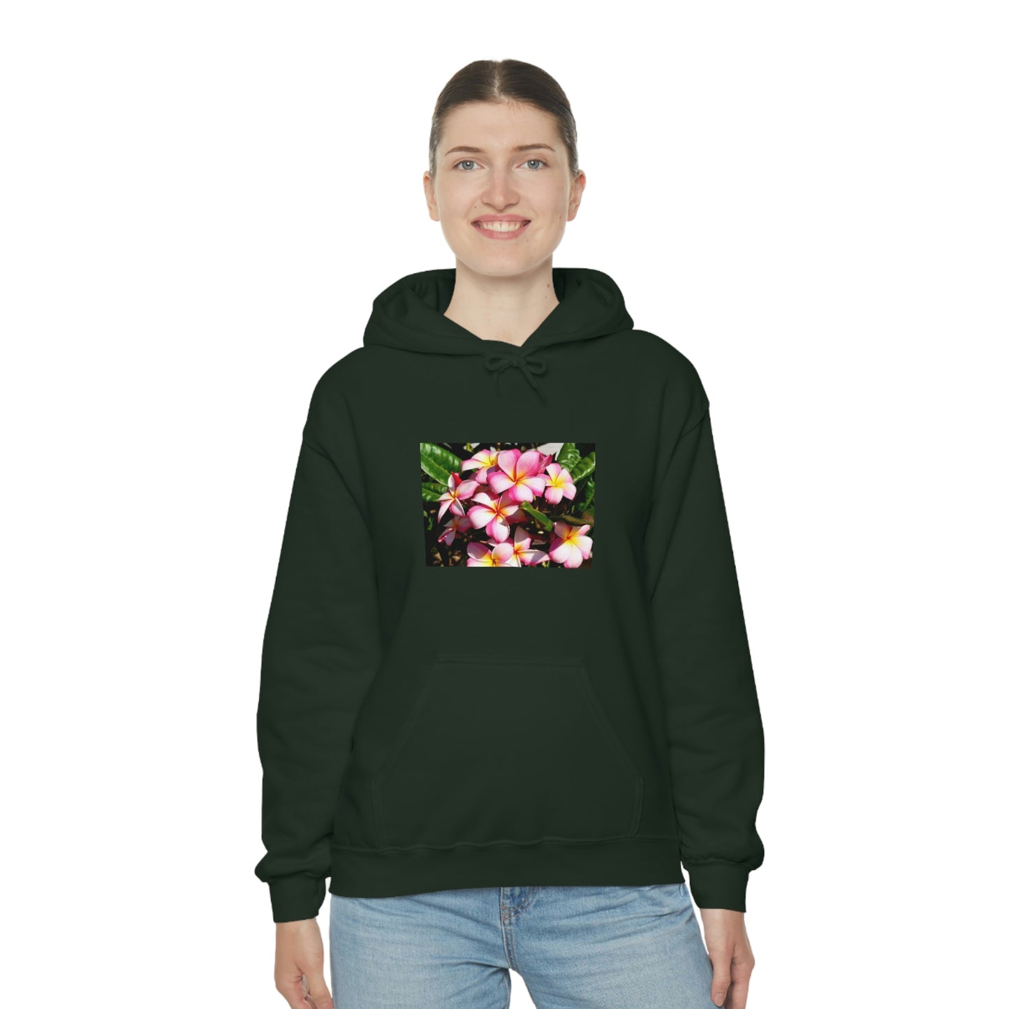 Islander Striped Plumeria Unisex Heavy Blend™ Hooded Sweatshirt