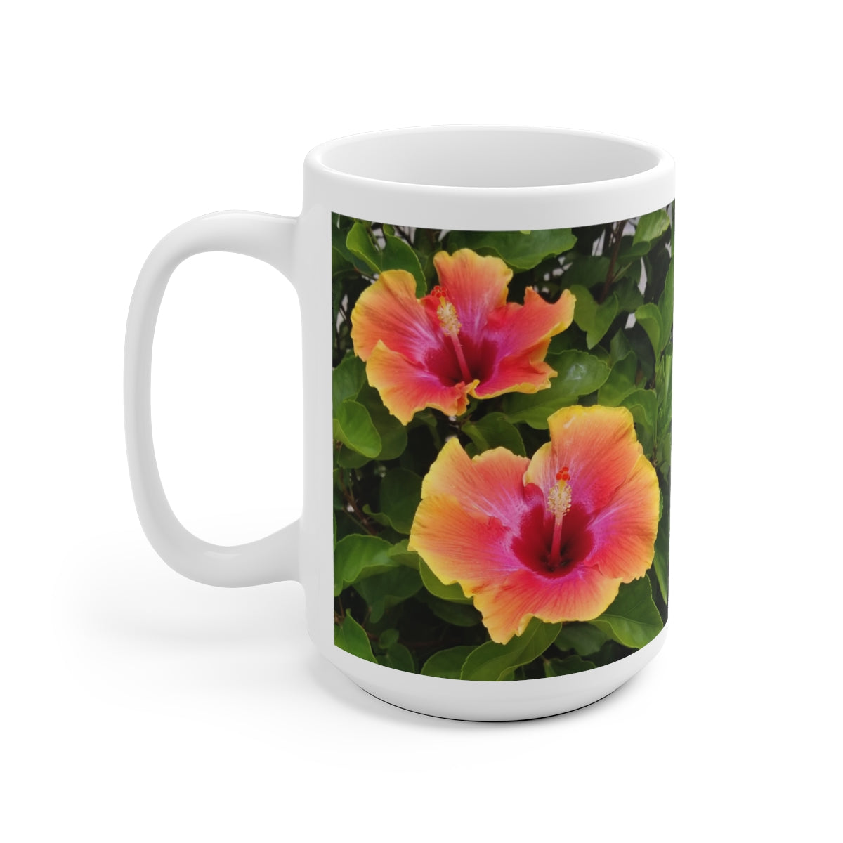 Island Style Hibiscus Ceramic Mug, 11oz and 15oz