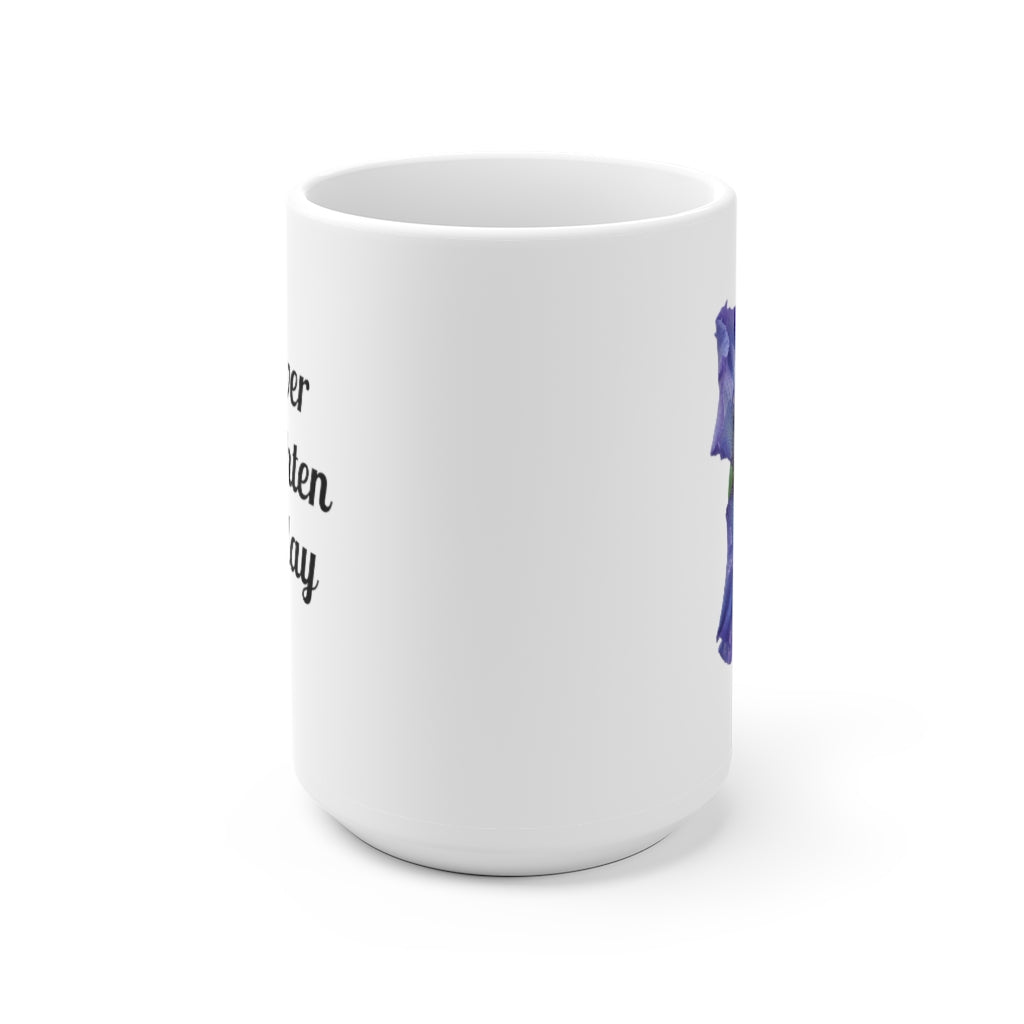 Designer Ceramic Mug, "Lavender Iris" 11oz and 15oz