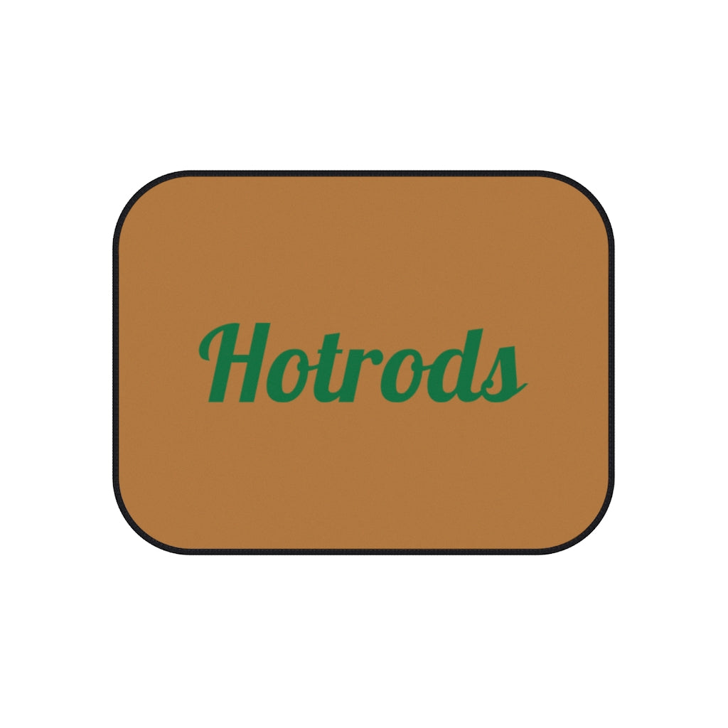 Hotrods Car Mats (Set of 4) - Lt Brown w/Green print