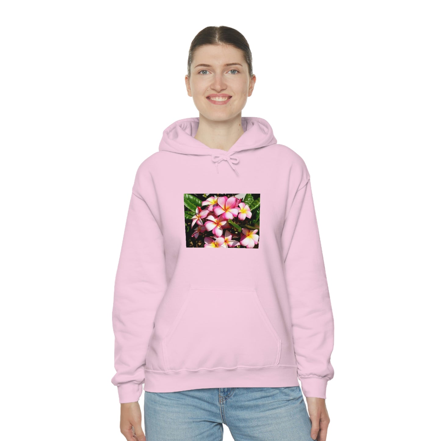 Islander Striped Plumeria Unisex Heavy Blend™ Hooded Sweatshirt