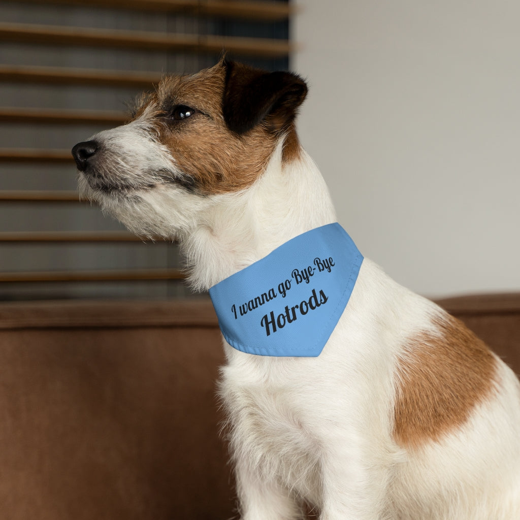 Hotrods "I wanna go Bye-Bye" Pet Bandana Collar - Black print