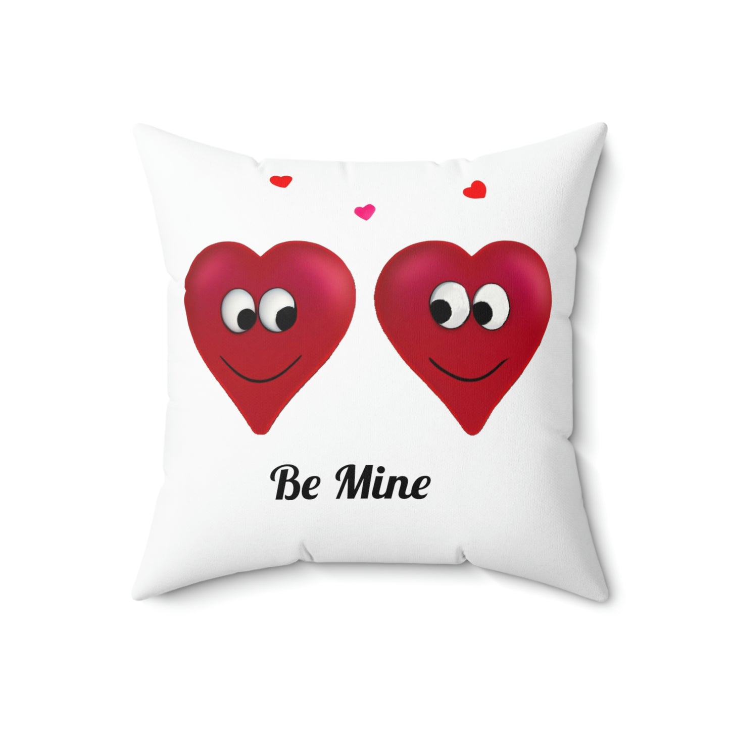 Valentine's "Be Mine" Conversation Hearts Spun Polyester Square Pillow