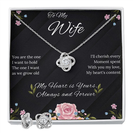 Wife - Love Knot Earring and Necklace Set