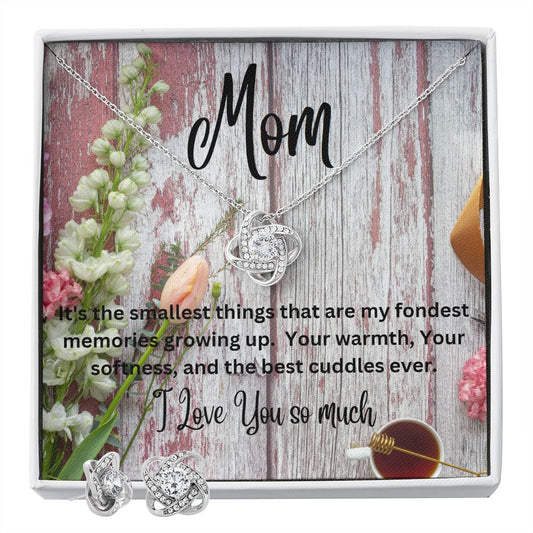 Mom - Love Knot Earring and Necklace Set