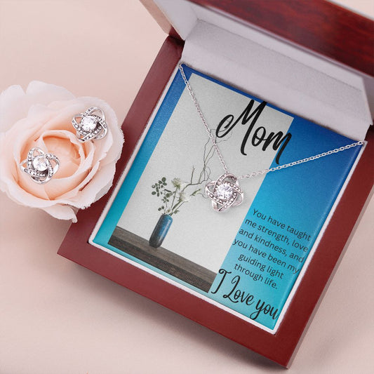 Mom - Love Knot Earring and Necklace Set