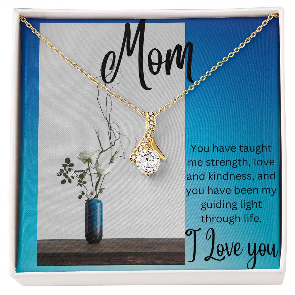 Mom - Alluring Beauty Necklace (White or Yellow Gold Finish)