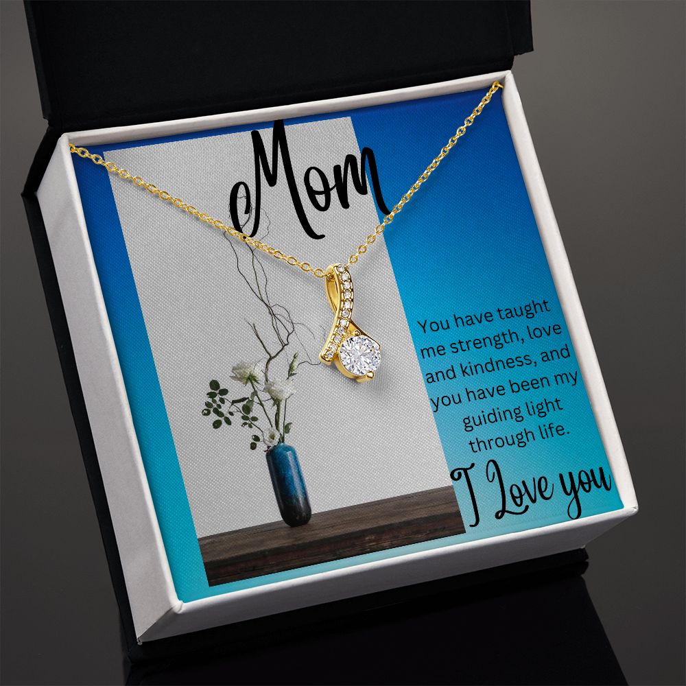 Mom - Alluring Beauty Necklace (White or Yellow Gold Finish)