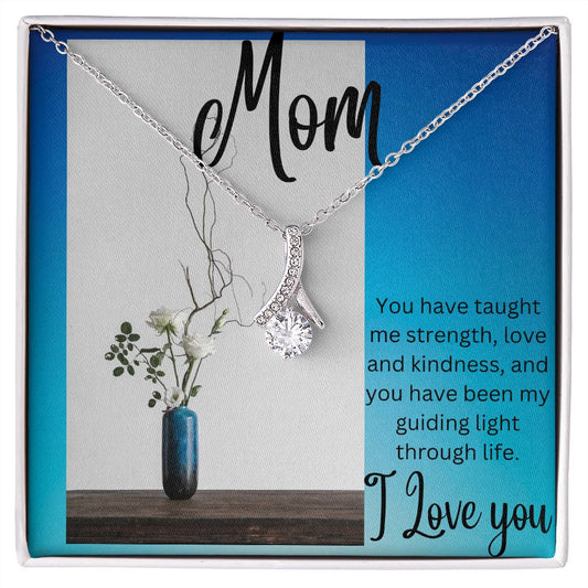 Mom - Alluring Beauty Necklace (White or Yellow Gold Finish)