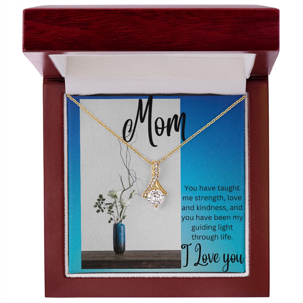 Mom - Alluring Beauty Necklace (White or Yellow Gold Finish)