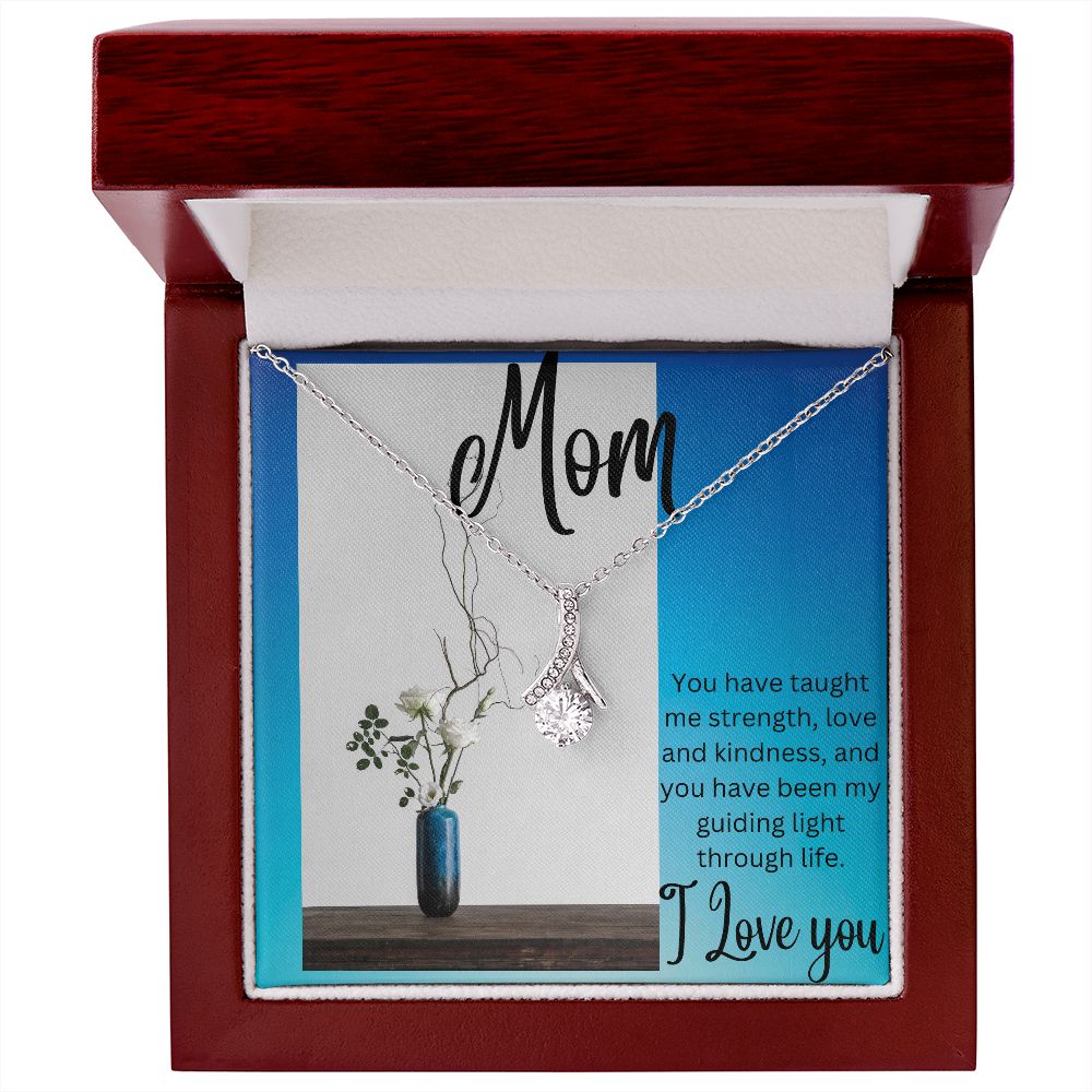 Mom - Alluring Beauty Necklace (White or Yellow Gold Finish)