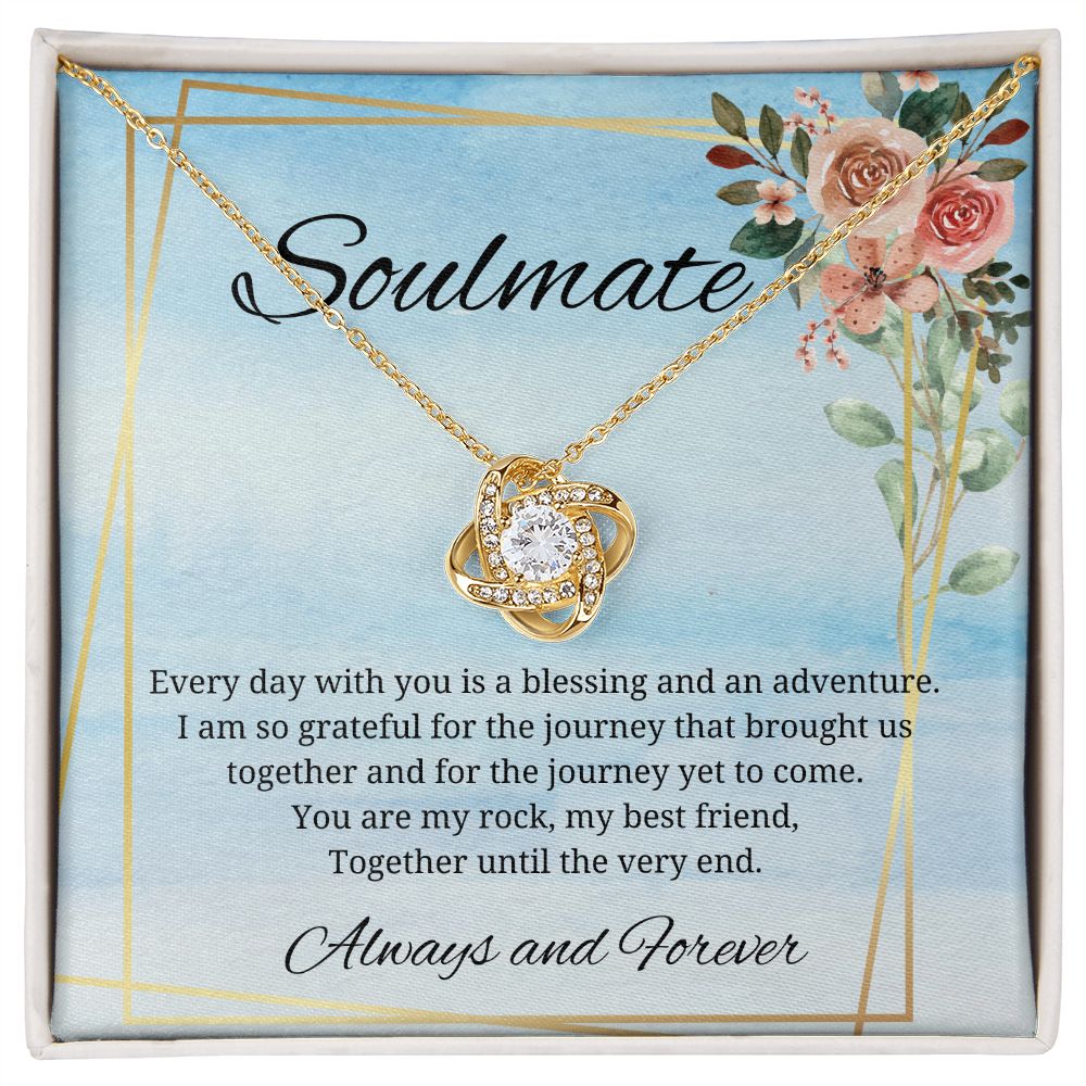Soulmate Love Knot Necklace (White or Yellow Gold)