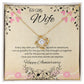 To My Wife - Anniversary Love Knot Necklace (White or Yellow Gold)