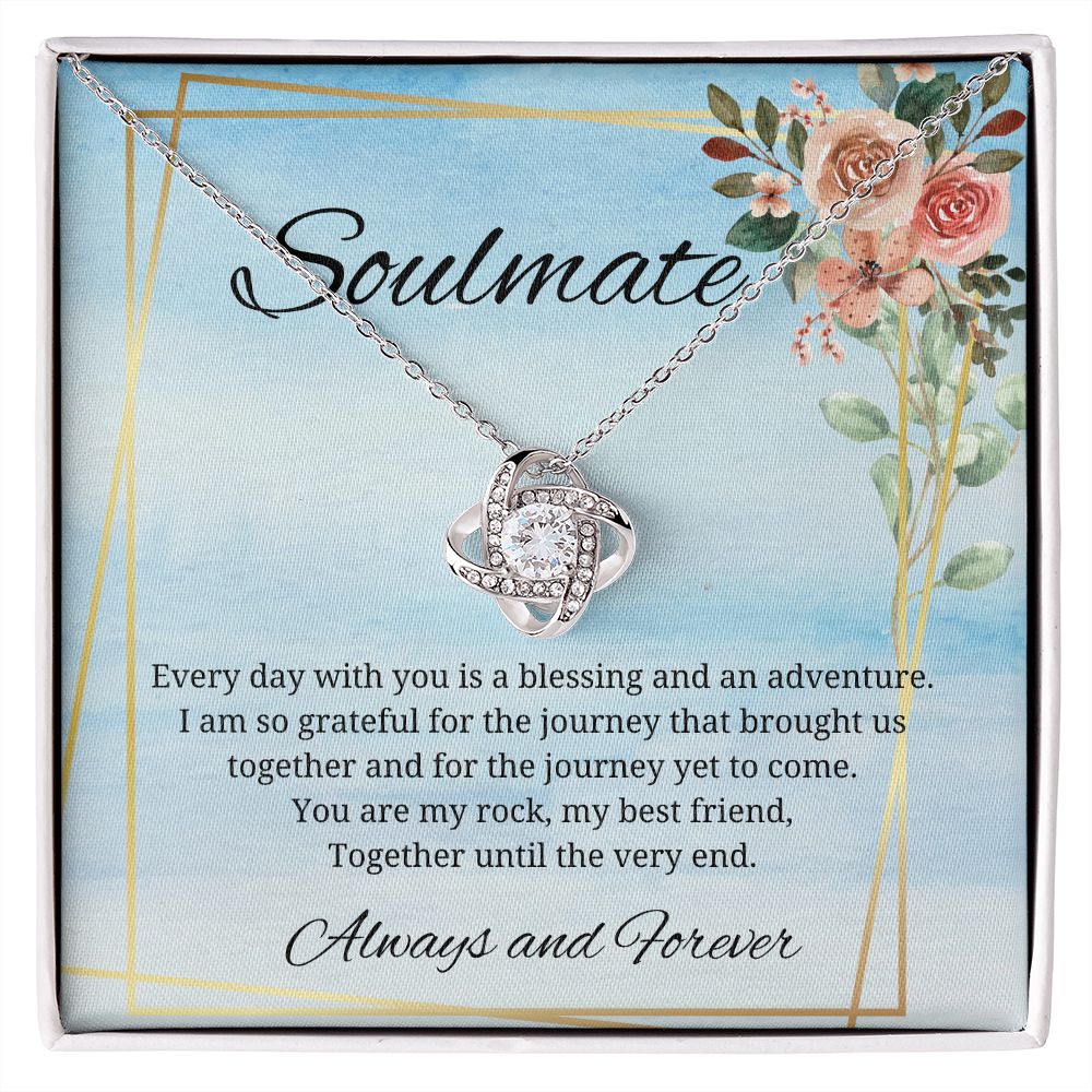 Soulmate Love Knot Necklace (White or Yellow Gold)