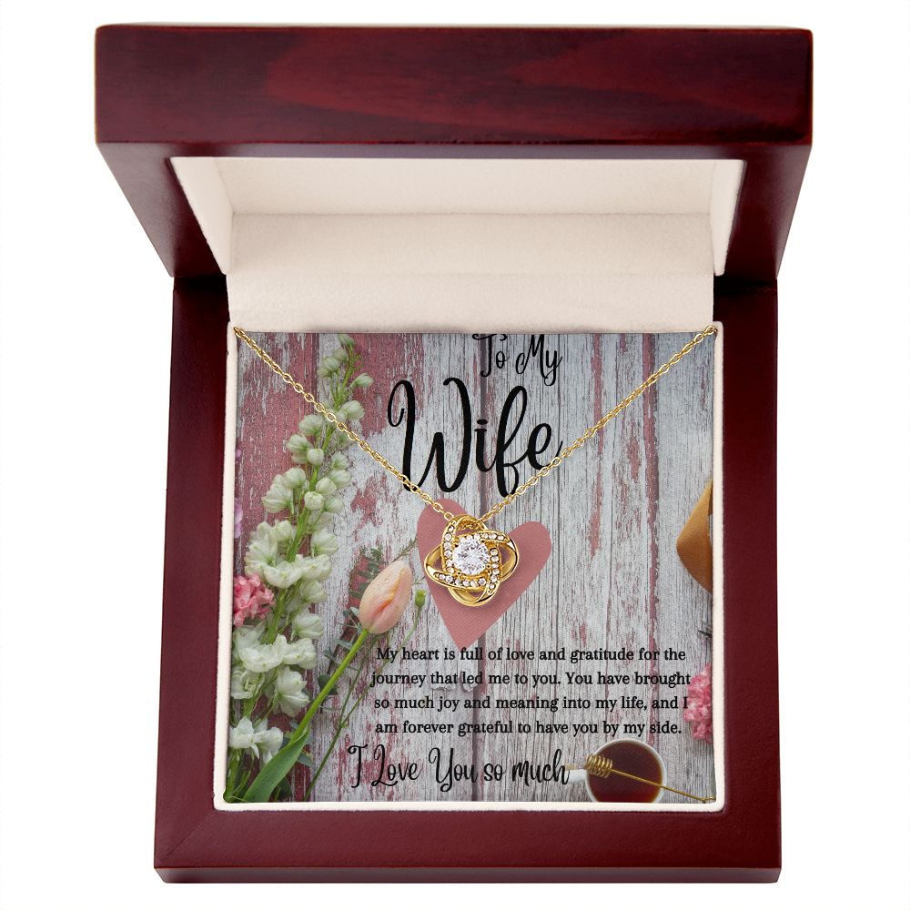 Wife - Love Knot Necklace (White or Yellow Gold)