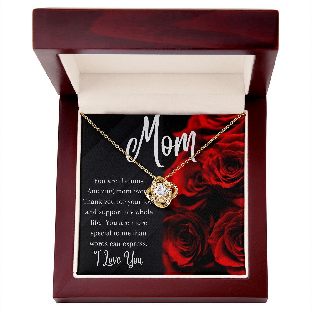 Mom - Love Knot Necklace (Yellow or White Gold)