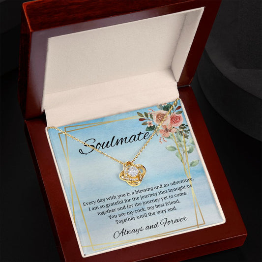 Soulmate Love Knot Necklace (White or Yellow Gold)