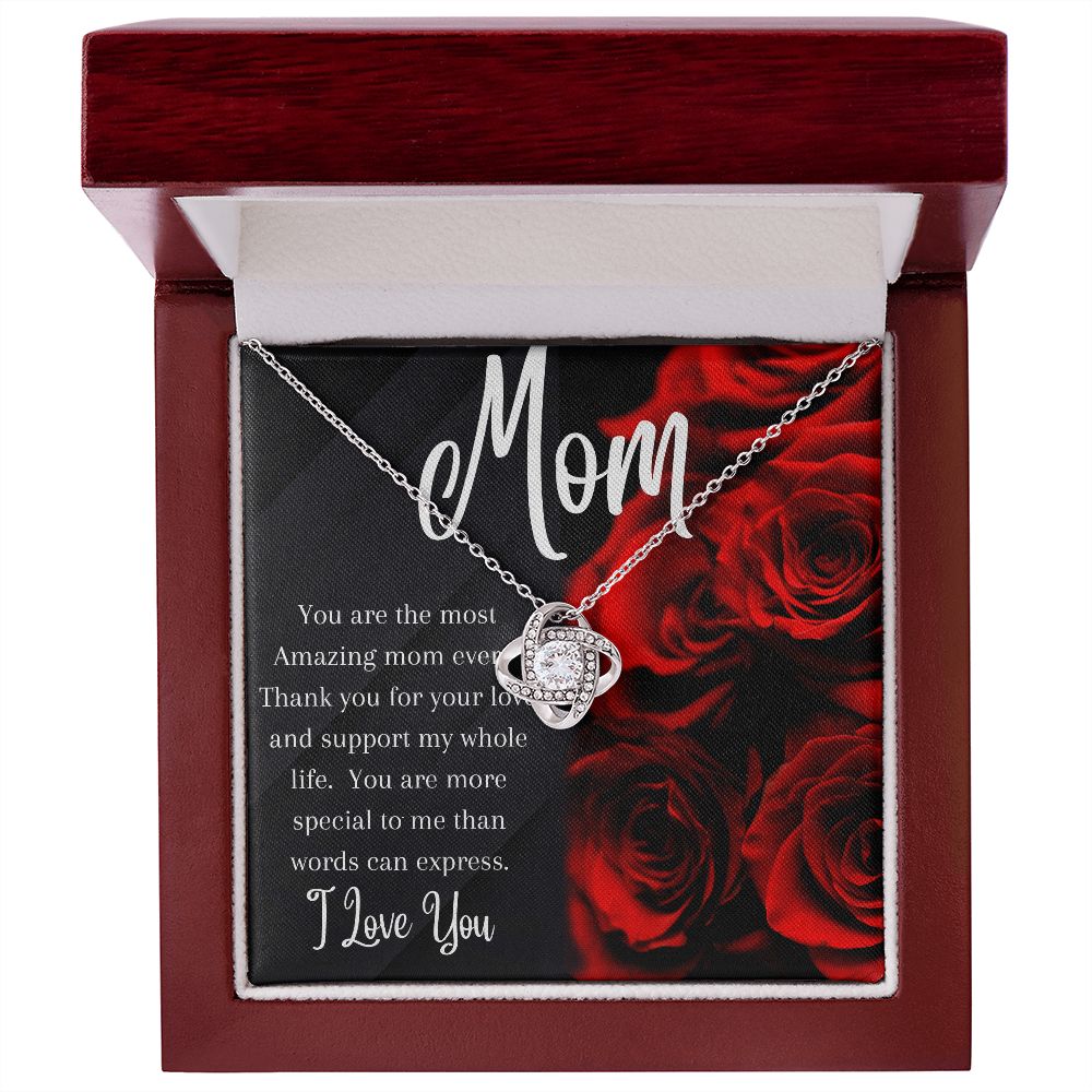 Mom - Love Knot Necklace (Yellow or White Gold)