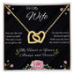 Wife - Interlocking Hearts Necklace (Polished surgical steel and Rose Gold or Yellow Gold)-