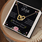 Wife - Interlocking Hearts Necklace (Polished surgical steel and Rose Gold or Yellow Gold)-