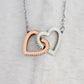 Wife - Interlocking Hearts Necklace (Polished surgical steel and Rose Gold or Yellow Gold)-