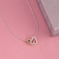 Mom - Interlocking Hearts Necklace (Polished Stainless and Rose Gold Finish or Yellow Gold Finish)
