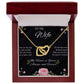 Wife - Interlocking Hearts Necklace (Polished surgical steel and Rose Gold or Yellow Gold)-