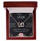 Wife - Interlocking Hearts Necklace (Polished surgical steel and Rose Gold or Yellow Gold)-