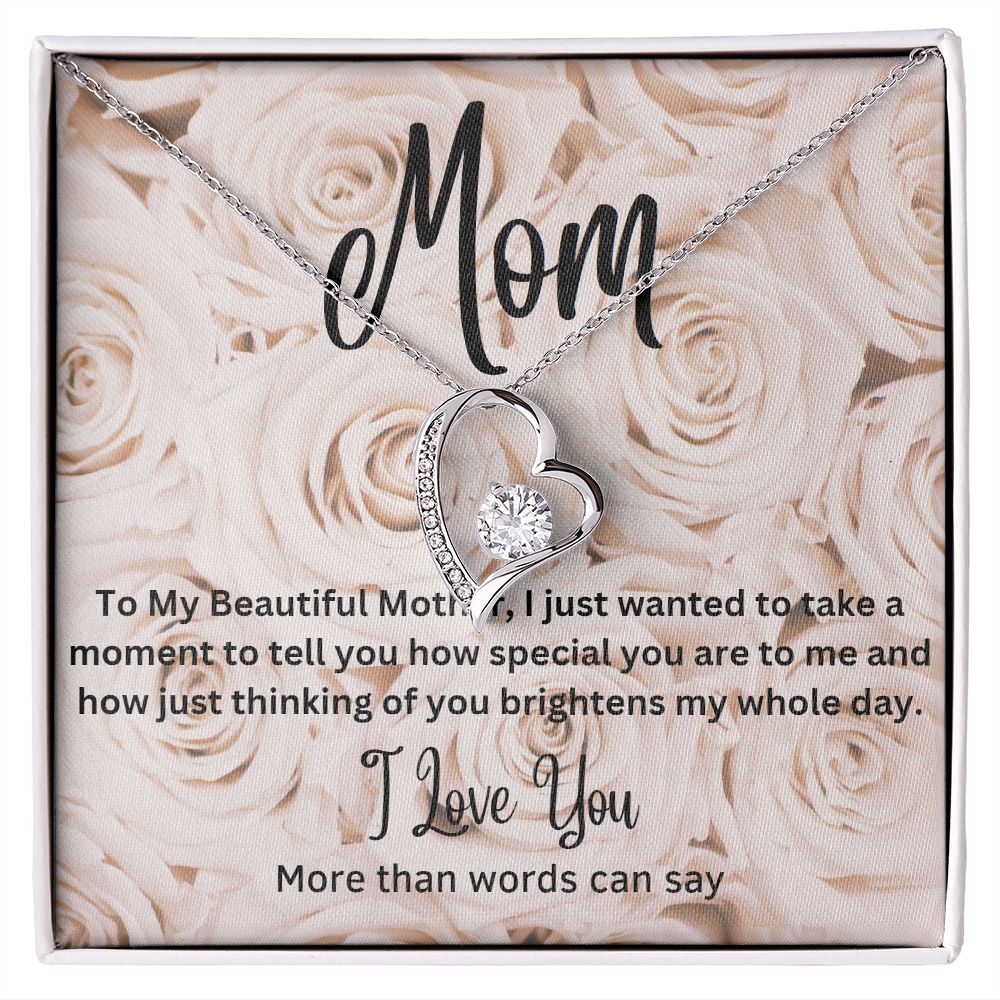 Mom - Forever Love Necklace (White Gold or Yellow Gold)