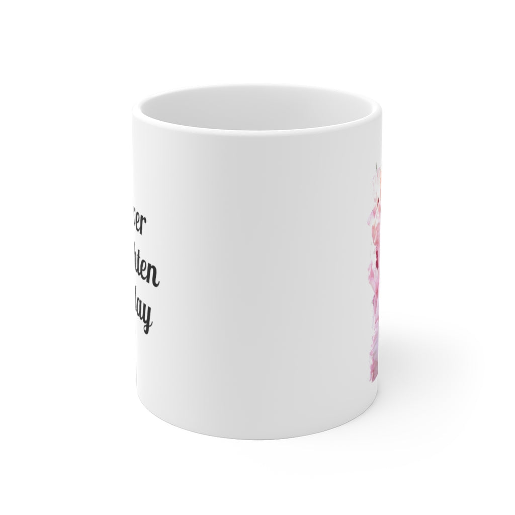 Designer Ceramic Mug, "Pink Glads" 11oz and 15oz