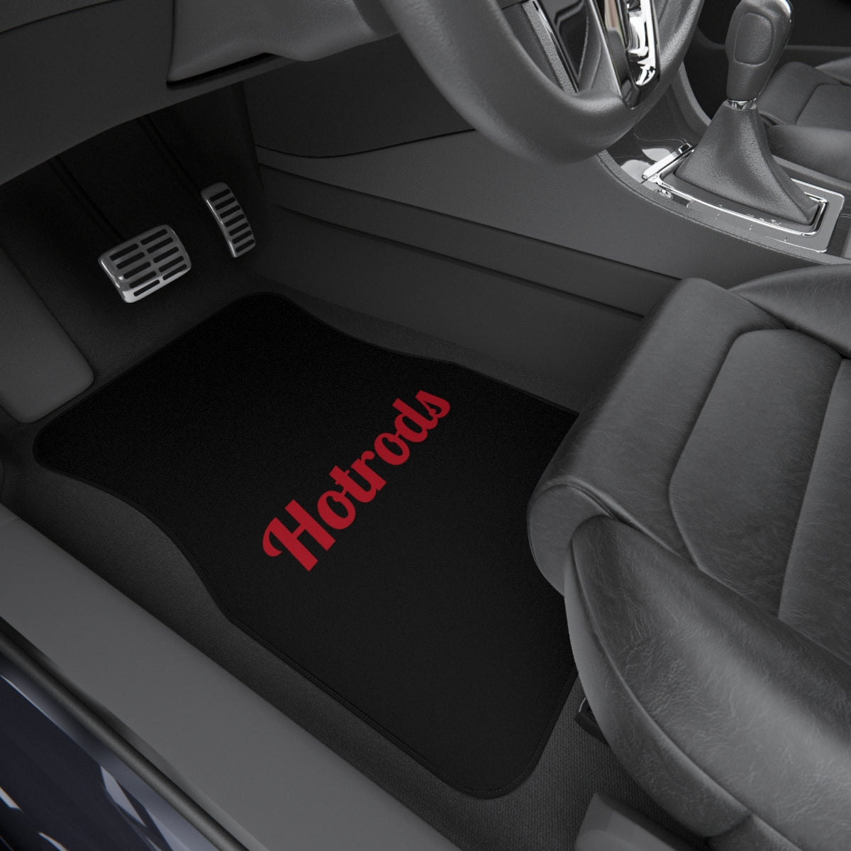 Hotrods Car Mats (Set of 4) - Black w/Red print