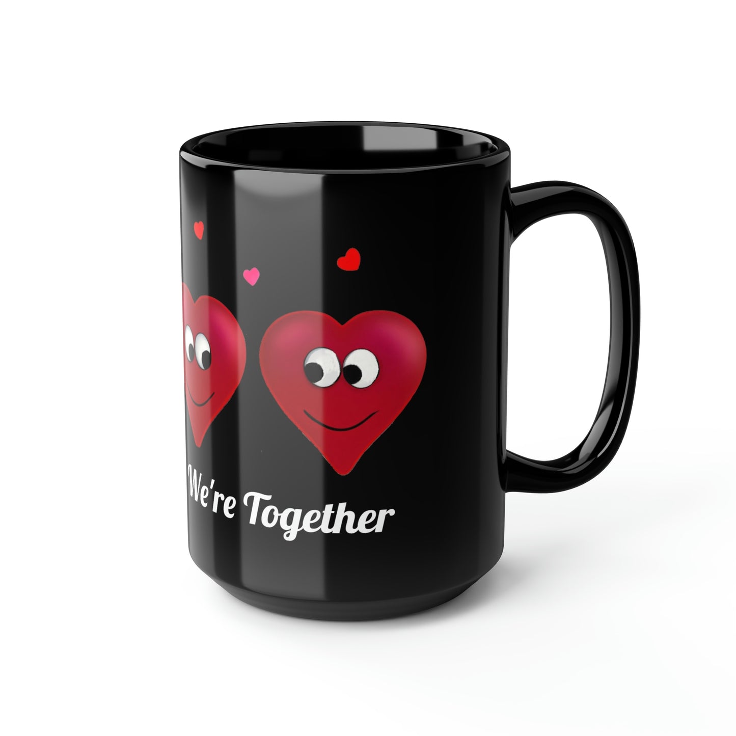 Valentine's "We're Together" Black Mug, 15oz