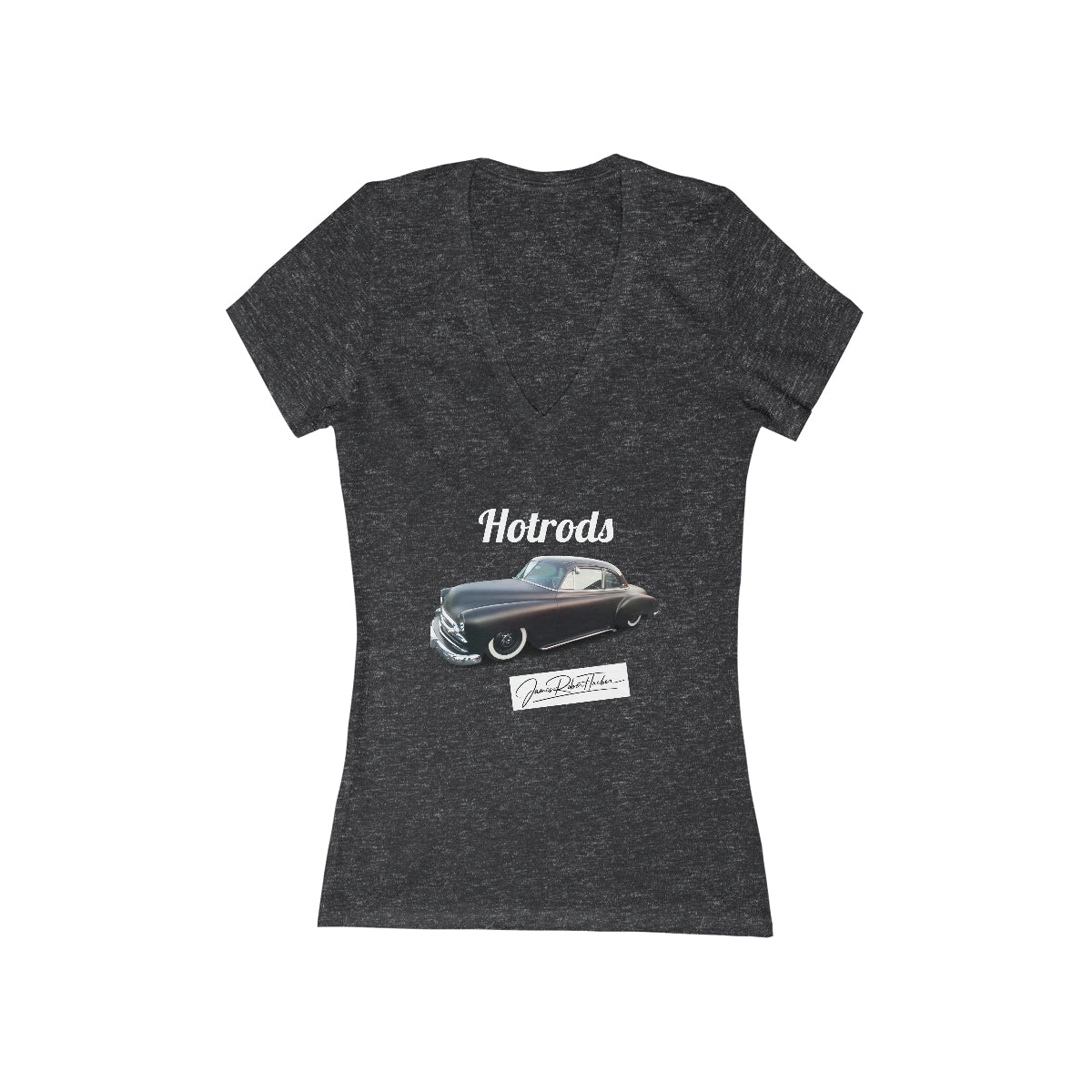 Hotrods Signature Women's Jersey Short Sleeve Deep V-Neck Tee