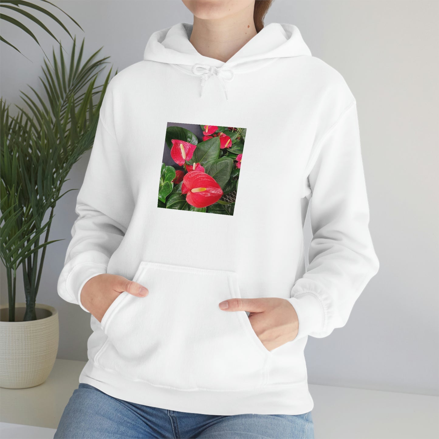 Island Style Anthurium Unisex Heavy Blend™ Hooded Sweatshirt