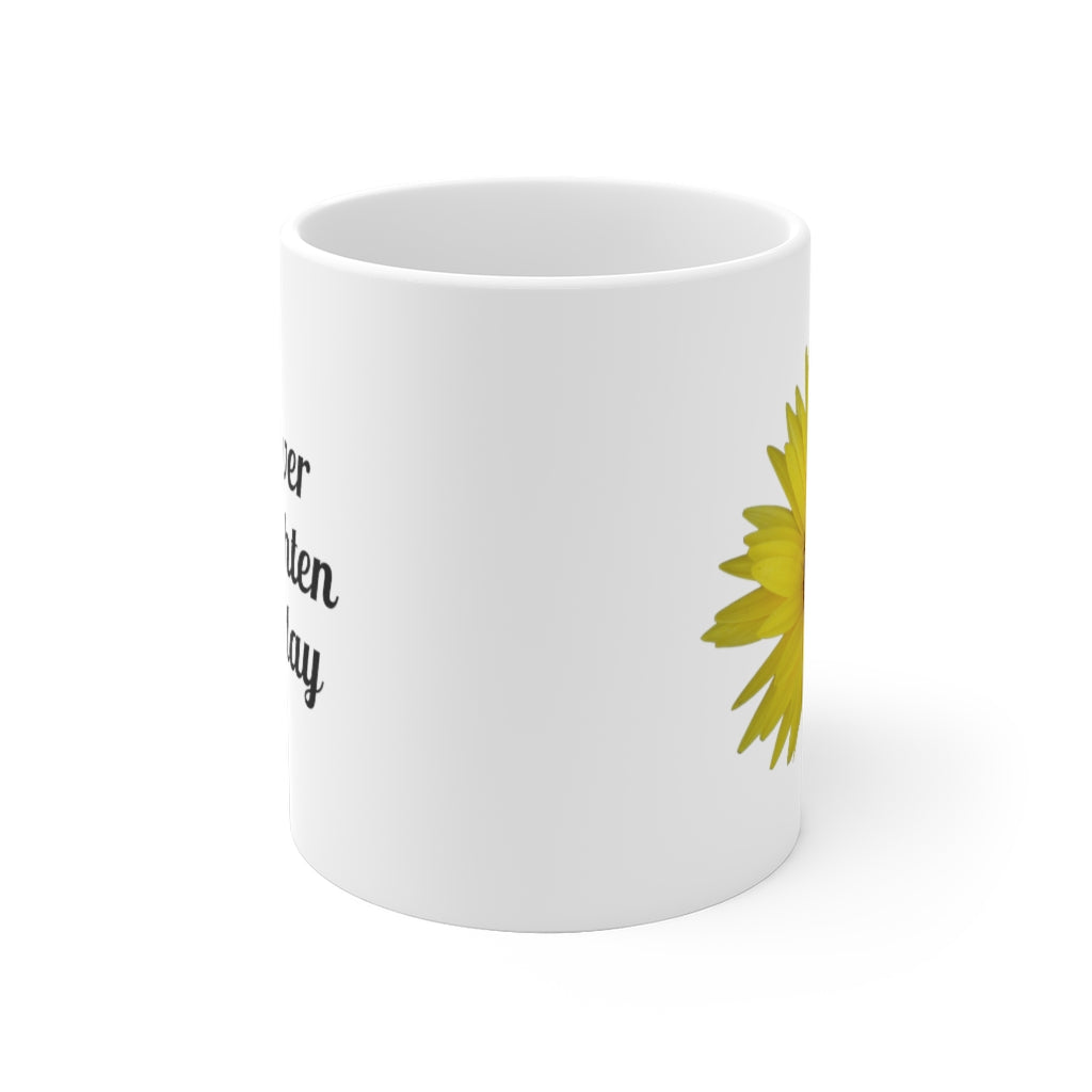 Designer Ceramic Mug, "Yellow Daisy Mum" 11oz and 15oz