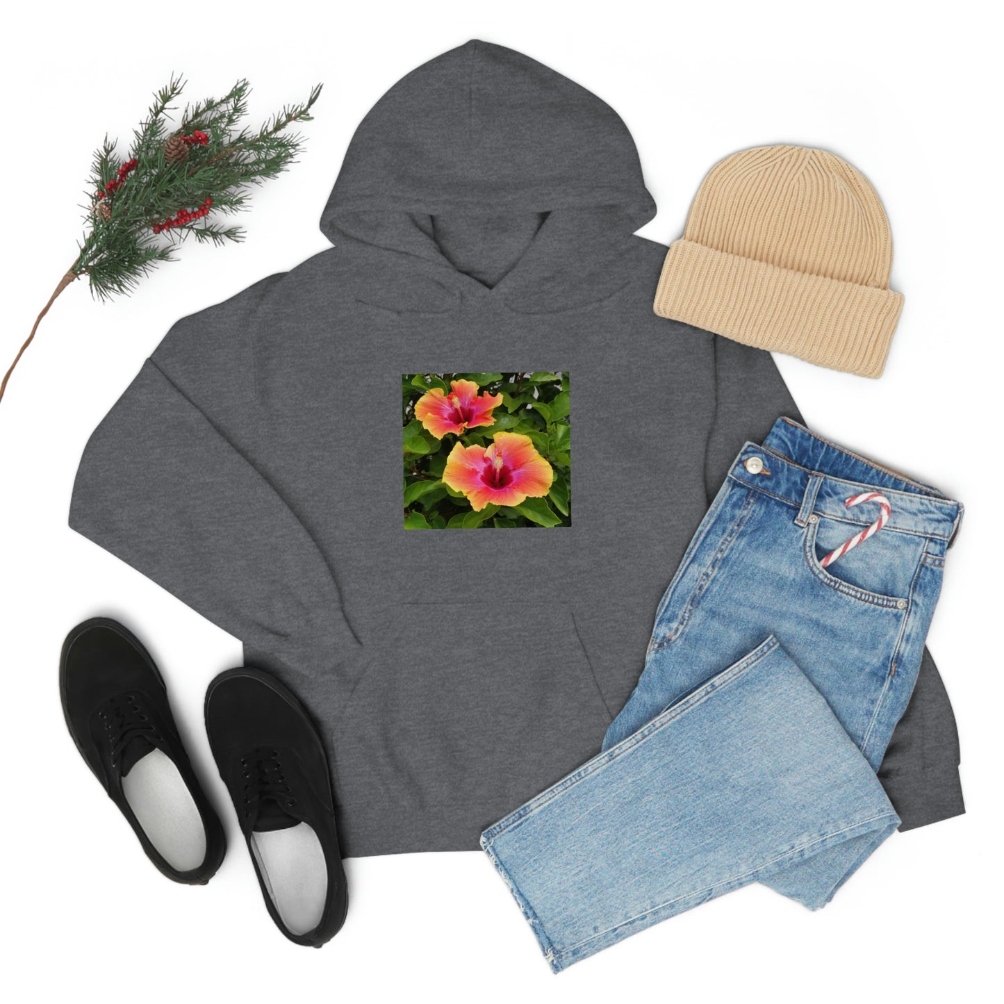 Islander Hibiscus Unisex Heavy Blend™ Hooded Sweatshirt