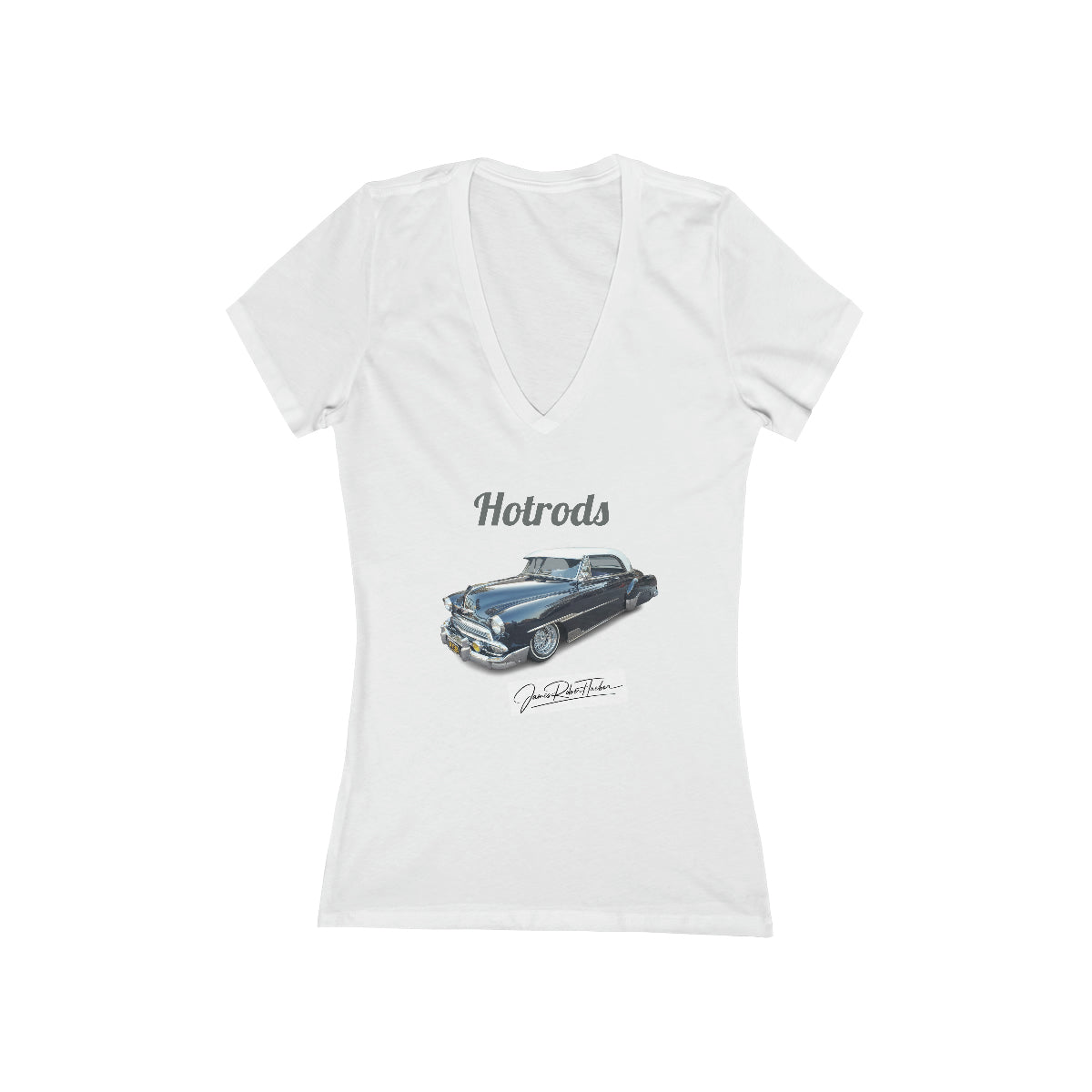 Hotrods Signature Women's Jersey Short Sleeve Deep V-Neck Tee