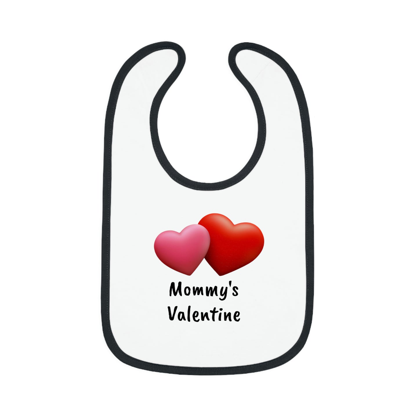 Valentine's "Mommy's Valentine" Baby Contrast Trim Jersey Bib