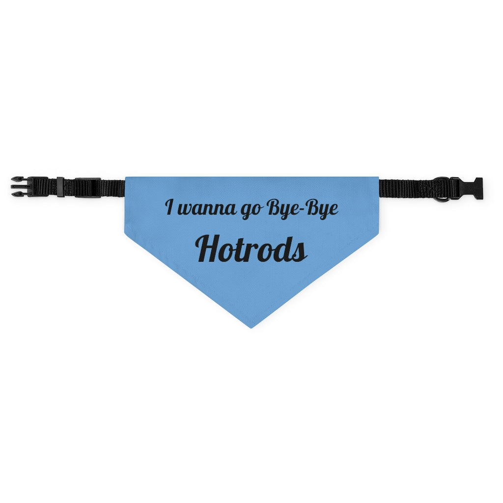 Hotrods "I wanna go Bye-Bye" Pet Bandana Collar - Black print