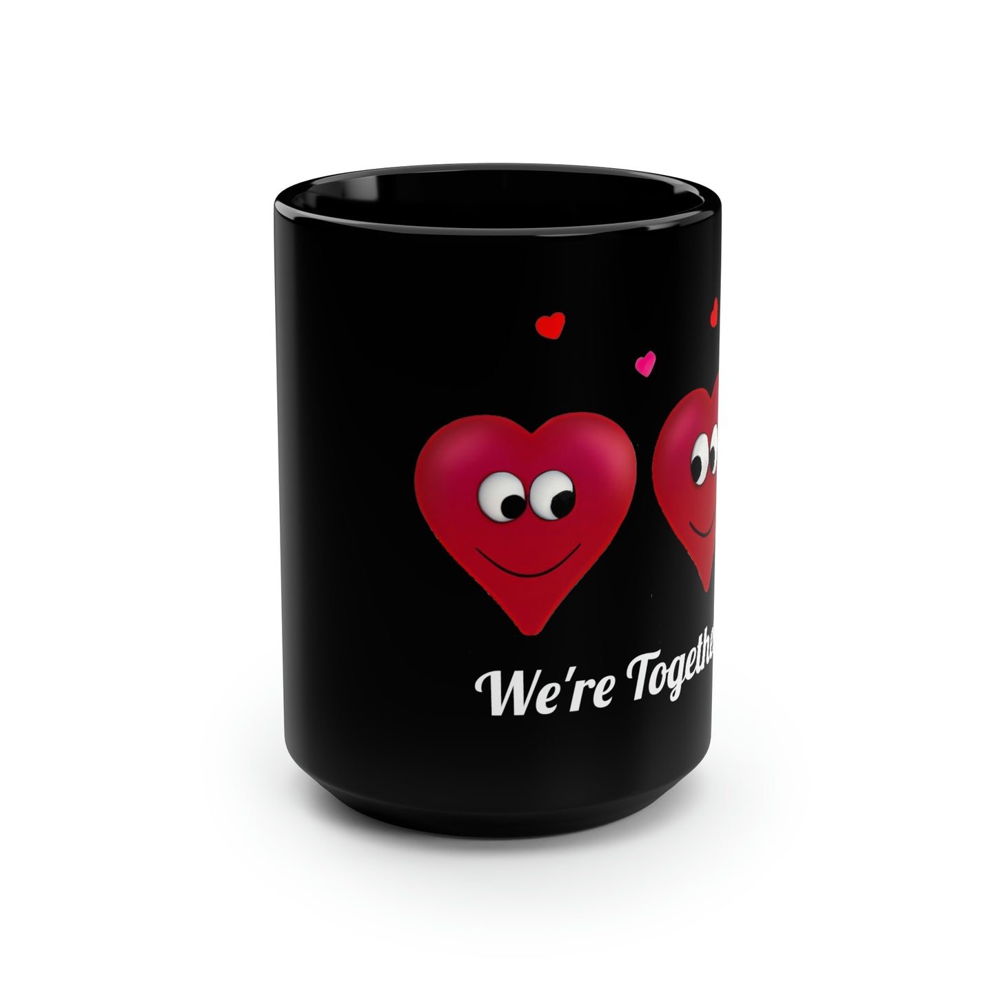 Valentine's "We're Together" Black Mug, 15oz