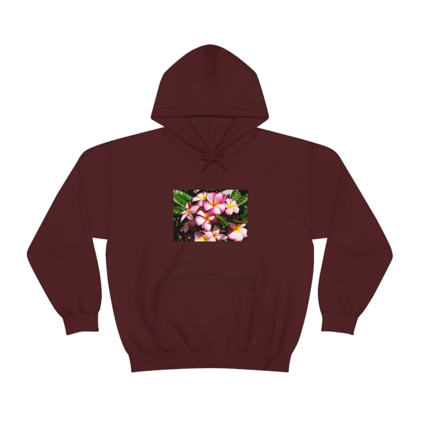 Islander Striped Plumeria Unisex Heavy Blend™ Hooded Sweatshirt